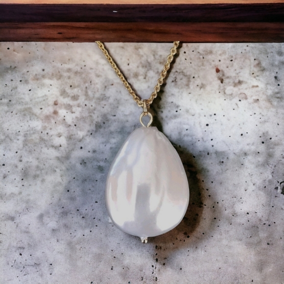 NWT Hand Crafted 14k Gold Filled Freshwater Pearl Pendant Necklace - Picture 4 of 14